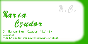 maria czudor business card